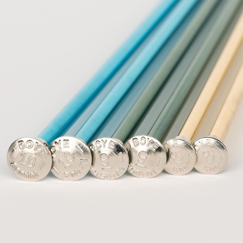 Boye 32936604000M Anodized Aluminum Straight Knitting Needle Set, US Sizes 8, 9, 10, 3 Sets - Image 2